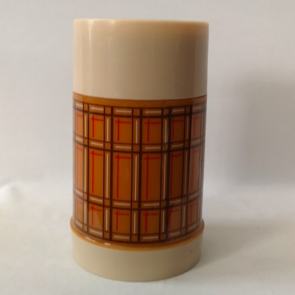 Vintage Brown & Red Plaid Aladdin Vacuum Sealed Thermos, Never-used Condition